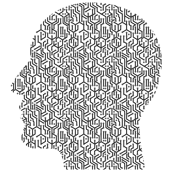 SVG Cyber head vector silhouette