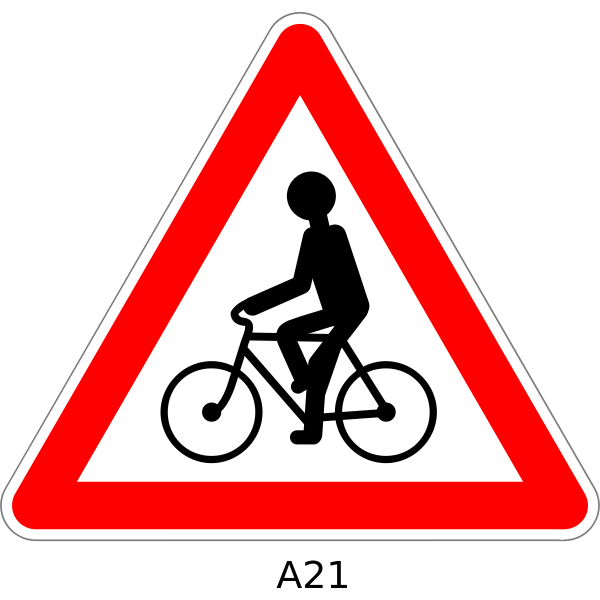 SVG Cycle route ahead sign vector