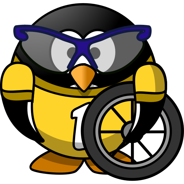 SVG Cyclist penguin vector image