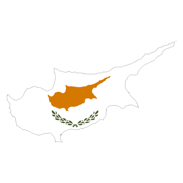 SVG Cyprus Map Flag