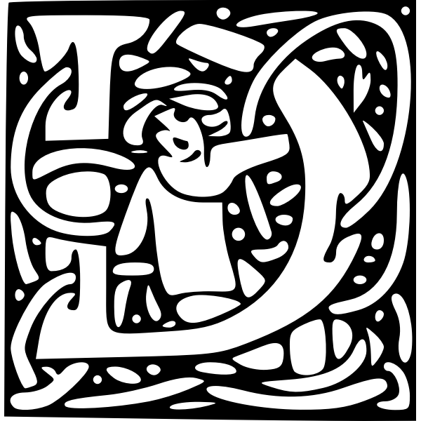 SVG D letter vector image