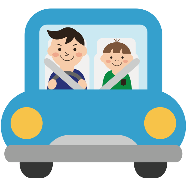 SVG Dad and kid in a car