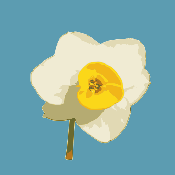 SVG Daffodil on blue background