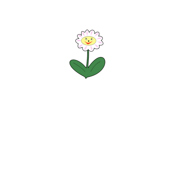 SVG Daisy smiling vector drawing