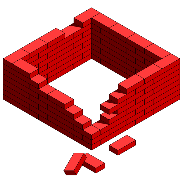 SVG Damaged brick wall vector illustration