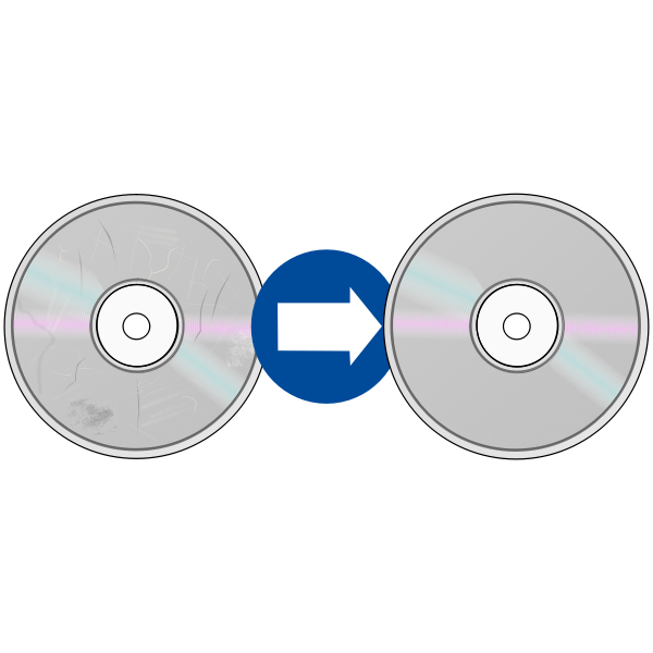 SVG Damaged CD resurfacing sign vector image