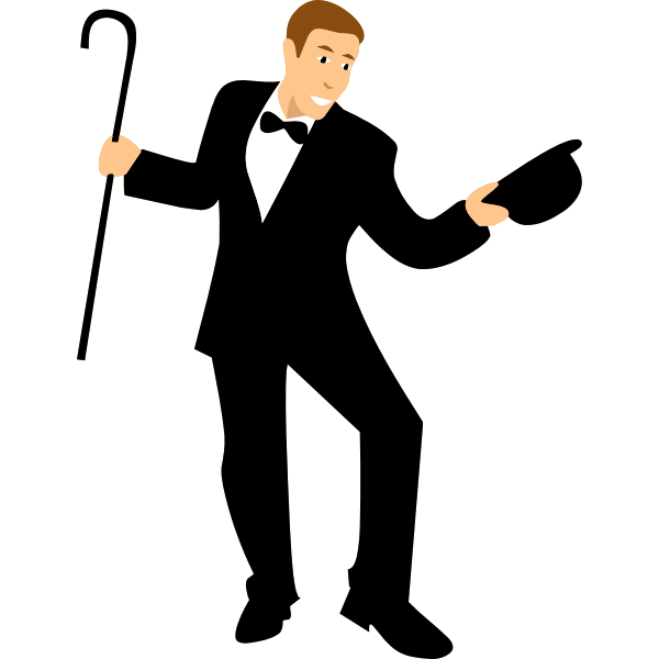 SVG Dancer with cane vector image