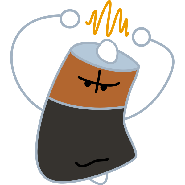 SVG Dancing battery cartoon vector drawing