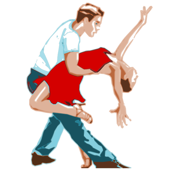SVG Dancing couple in a dance move vector clip art