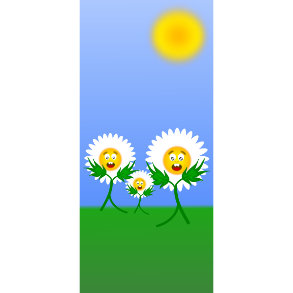 SVG Dancing daisies vector illustration