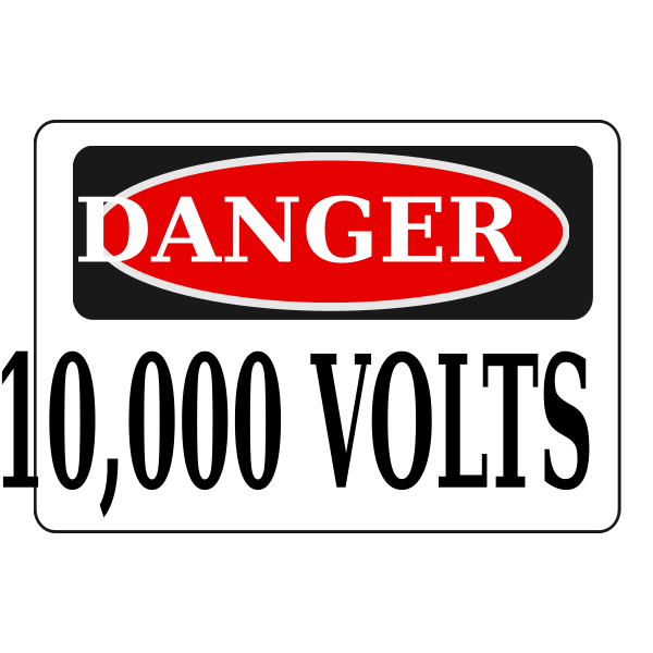 SVG Danger 10000 volts sign vector image