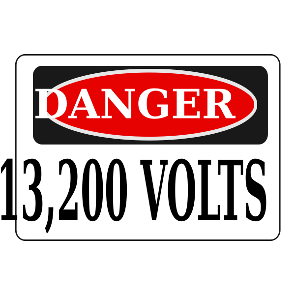 SVG Danger 13200 volts sign vector image