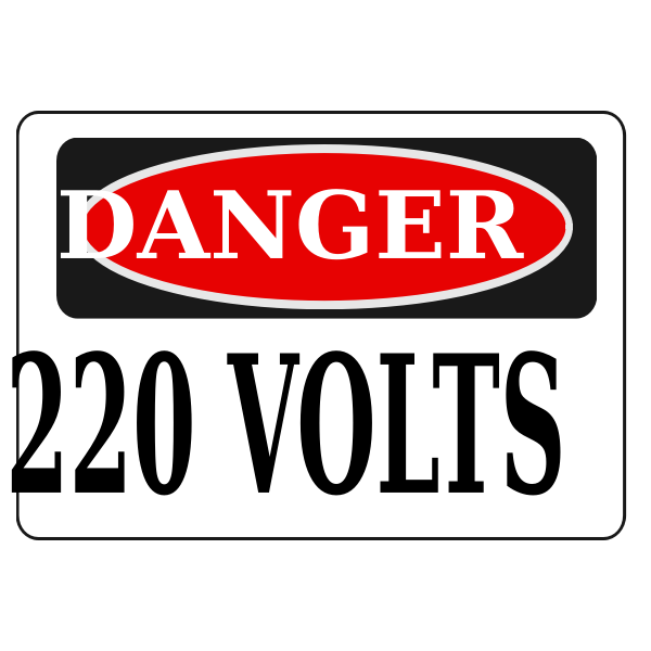SVG Danger 220 volts sign vector image