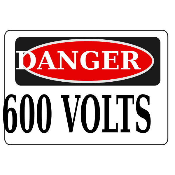 SVG Danger 600 volts sign vector image