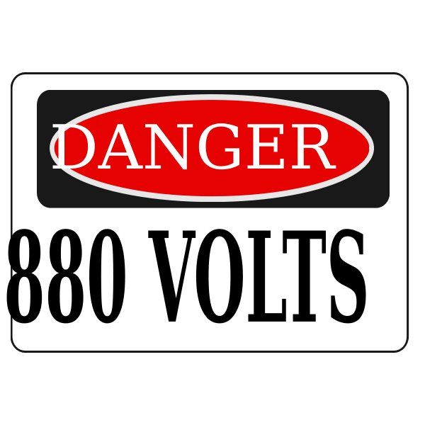 SVG Danger 880 volts sign vector image