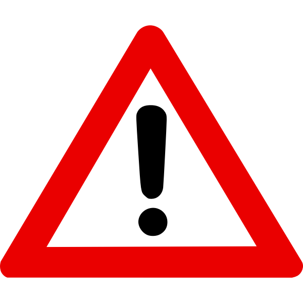 SVG Danger ahead vector road sign