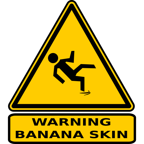 SVG Danger banana skin sign vector image