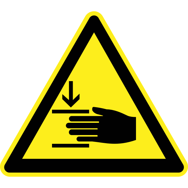 SVG Danger from pinching hazard warning sign vector image