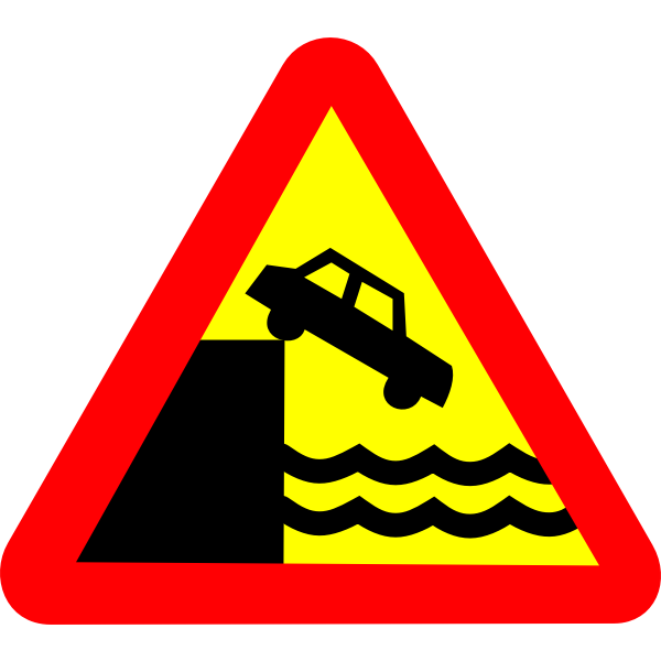 SVG Danger quay road sign vector image