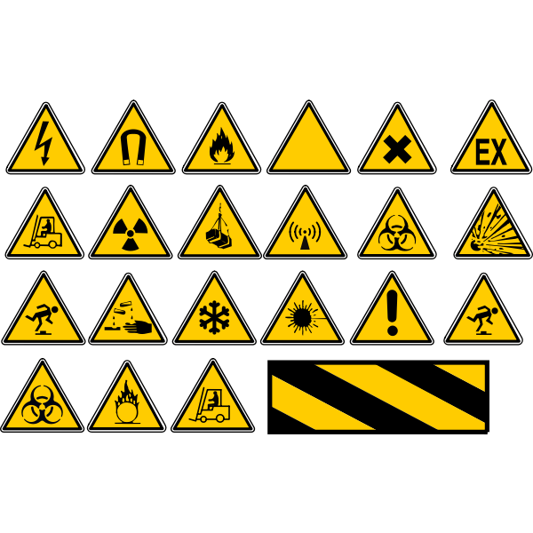 SVG Danger warning signs slection vector graphics