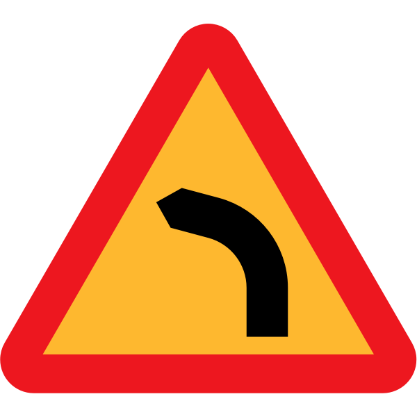 SVG Dangerous bend bend to left