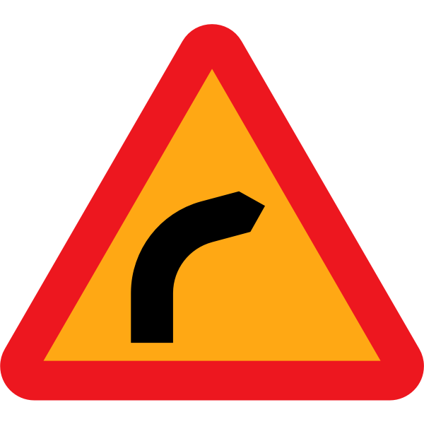 SVG Dangerous bend bend to right