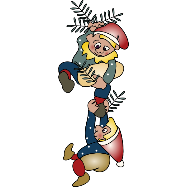 SVG Danish and Scandinavian Christmas elves vector drawing