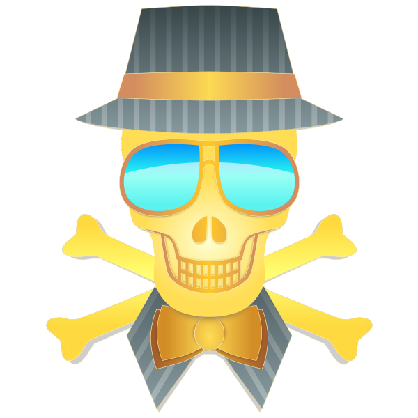 SVG Dapper skull vector drawing