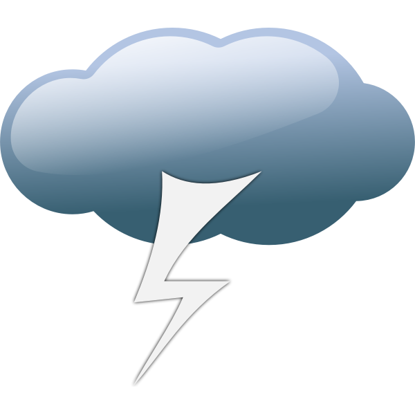 SVG Dark blue overcloud thunder sign vector clip art