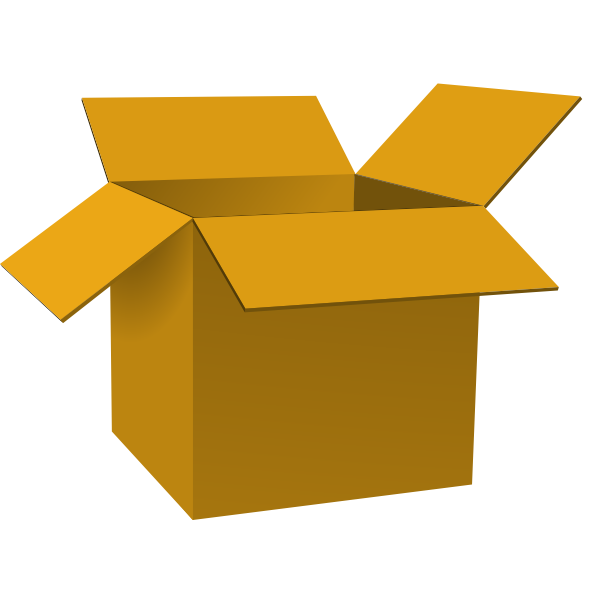 SVG Dark brown open cardboard box vector illustration