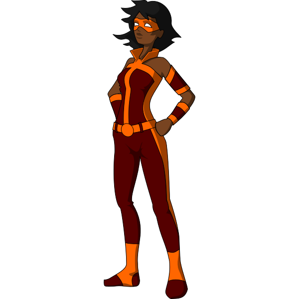 SVG Dark female superhero
