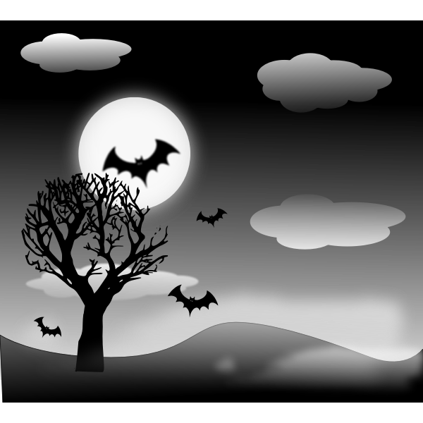 SVG Dark Halloween landscape vector image