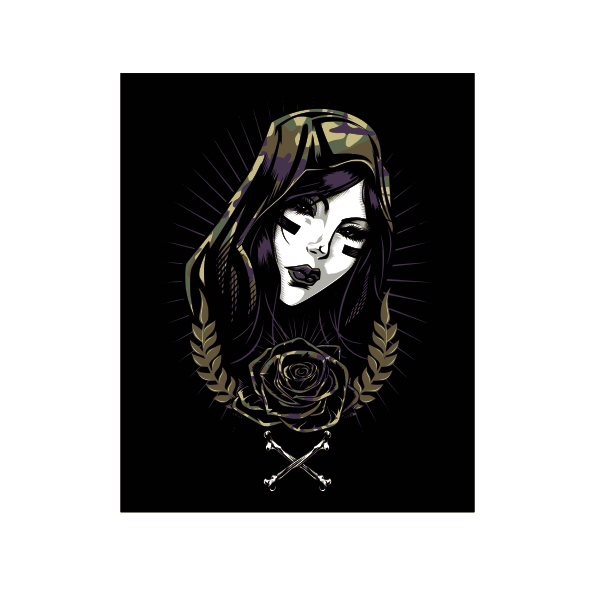 SVG Dark rose and woman