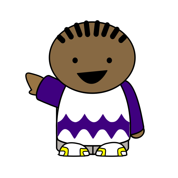 SVG Dark-skinned boy pointing