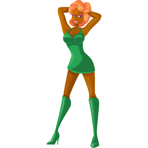 SVG Dark-skinned girl posing