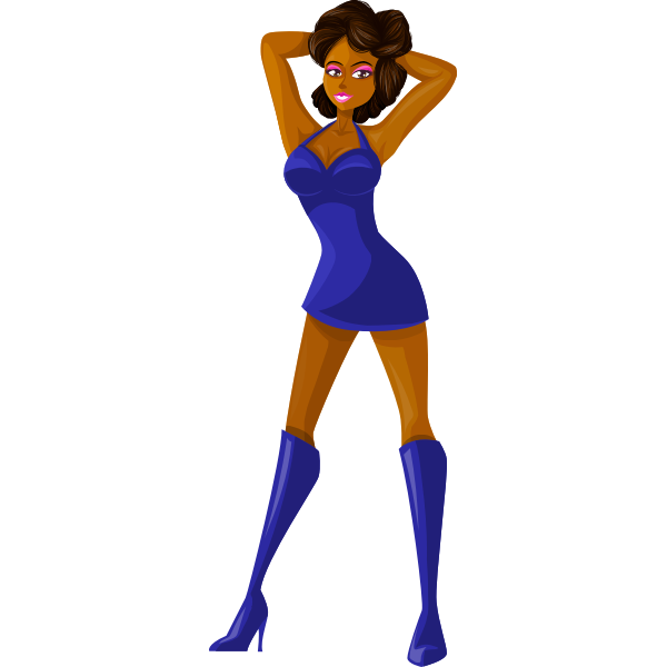 SVG Dark-skinned model in blue clothes