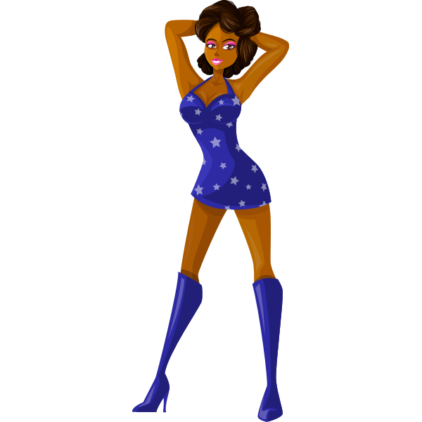 SVG Dark-skinned model posing vector image