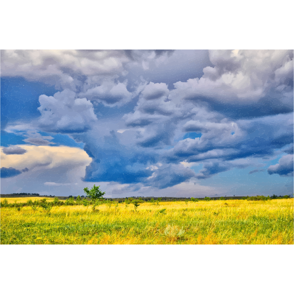 SVG Dark Storm Clouds Over The Savannah