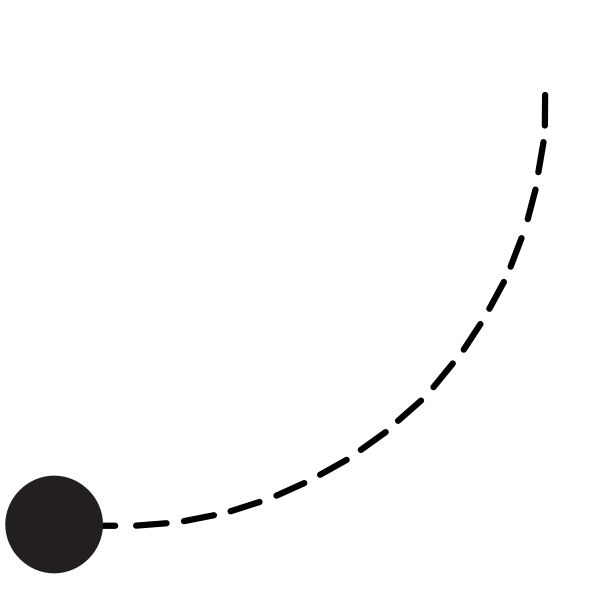 SVG Dashed curved line