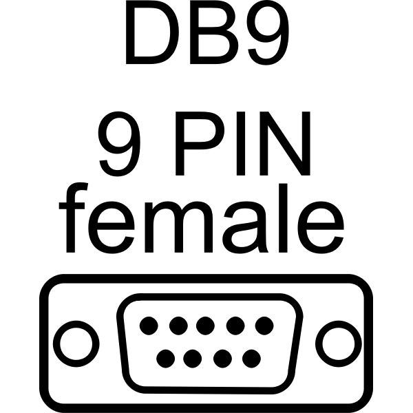 SVG DB9-female port vector drawing
