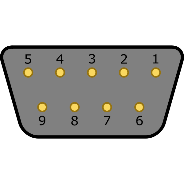 SVG DB9 female socket vector drawing