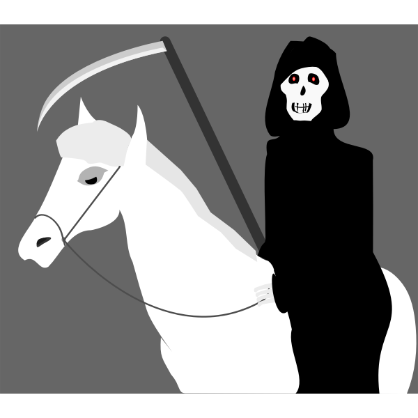 SVG Death riding a pony vector clip art