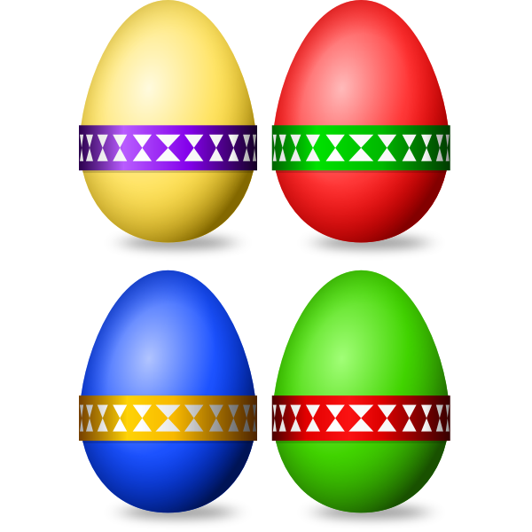 SVG Decorated Easter eggs selection vector image