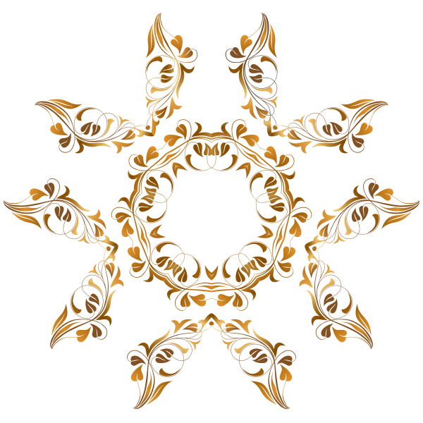 SVG Decorated flower with gold petals vector illustration