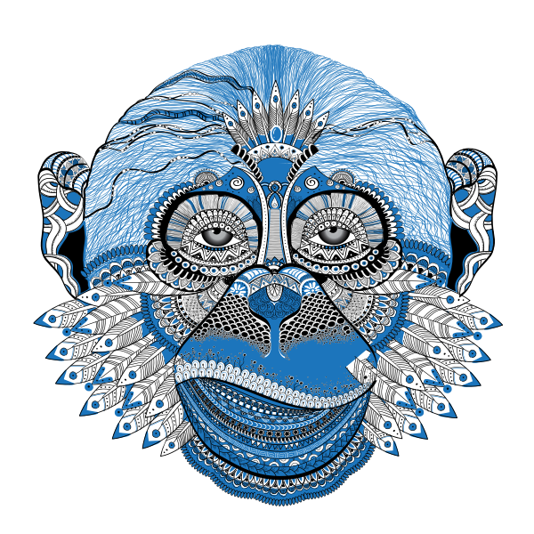 SVG Decorated monkey face