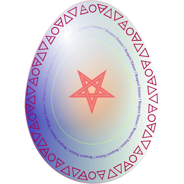 SVG Decorated neo-pagan egg vector drawing