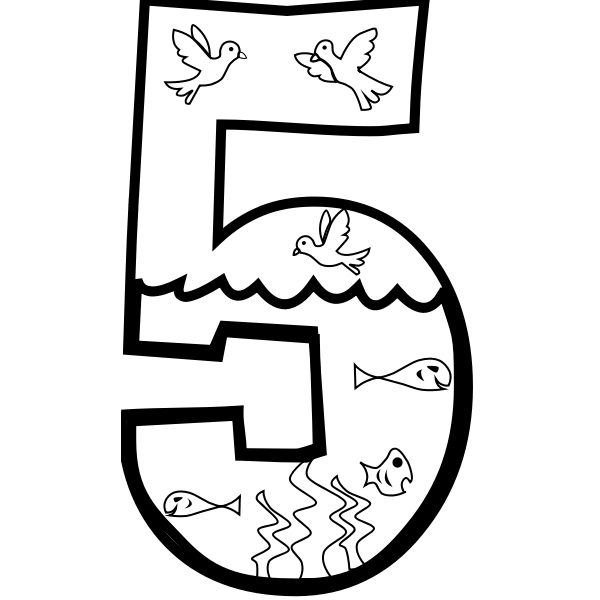 SVG Decorated number 5