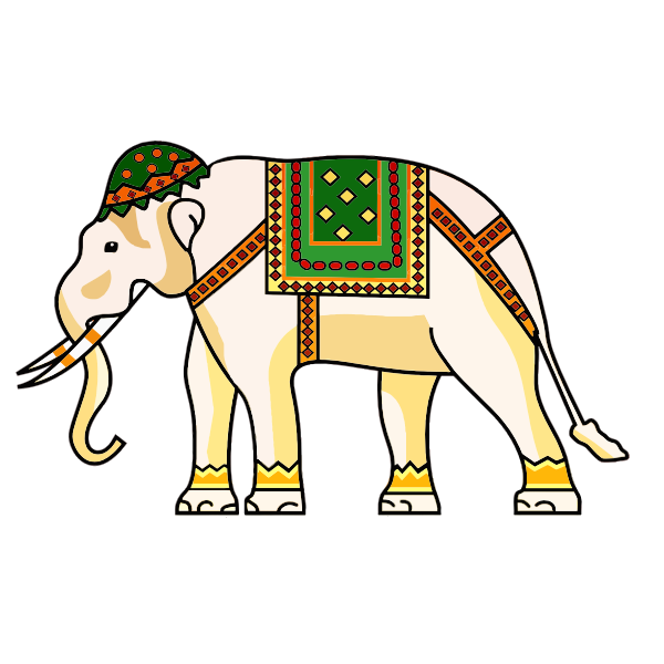 SVG Decorated ornamental elephant