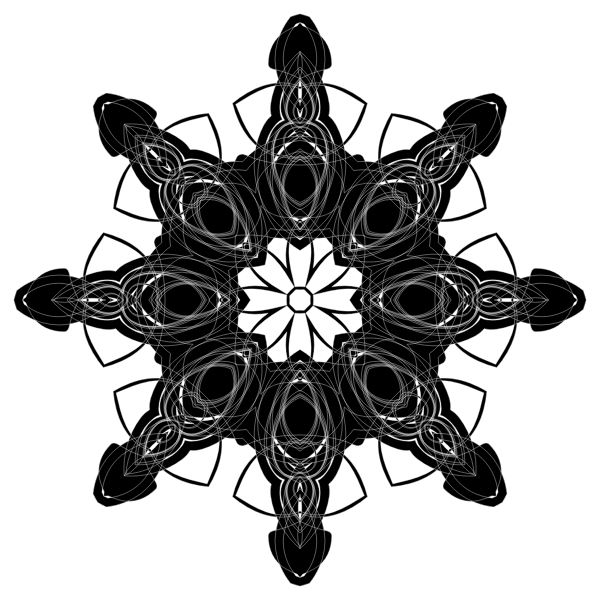 SVG Decorative flowers in black color