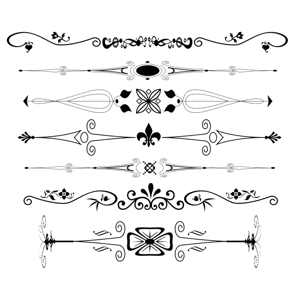 SVG Decorative text dividers in black and white vector image